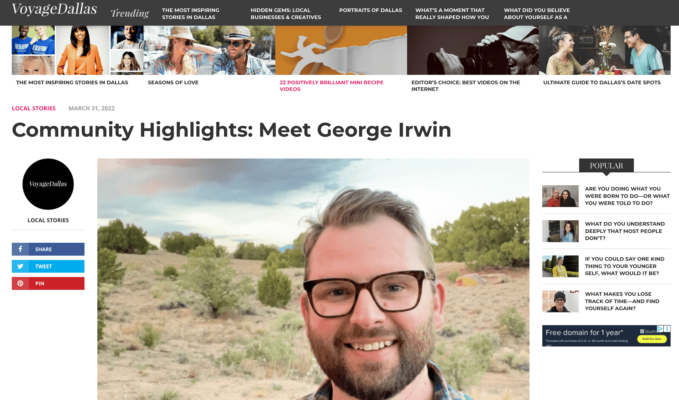 Community Highlights: Meet George Irwin - Western Gallery
