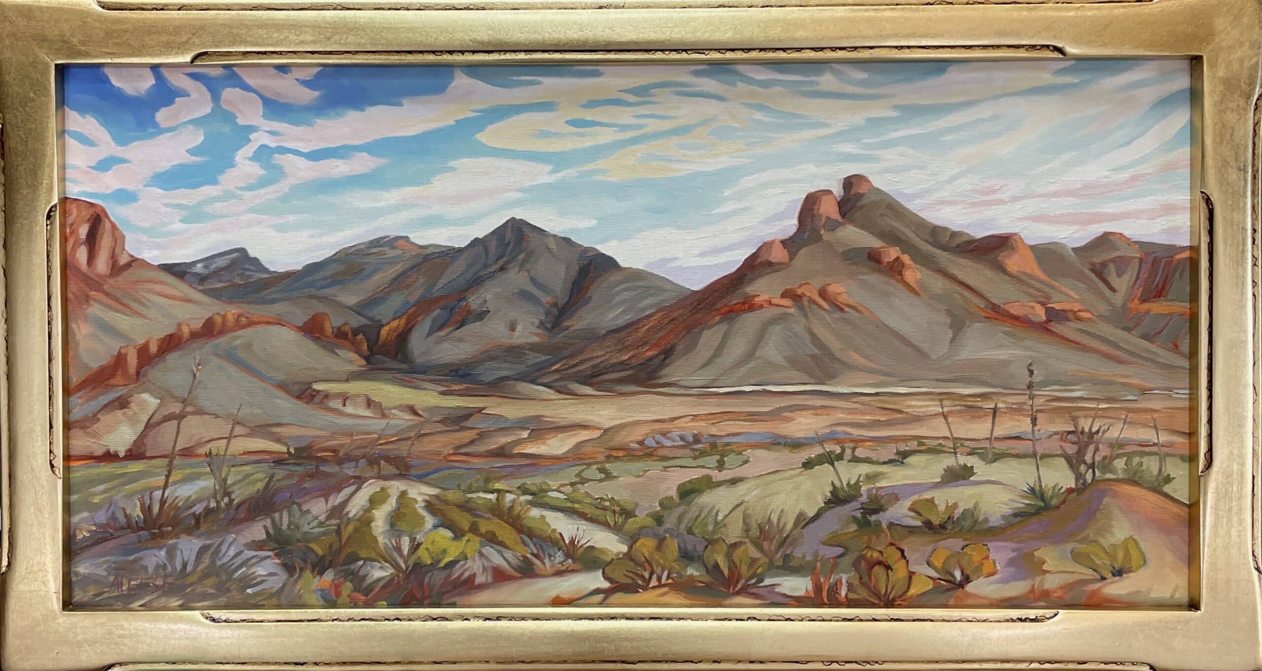 Chisos Mountains, Ross Maxwell Scenic Drive a Painting by Alice Leese, presented by Western Gallery