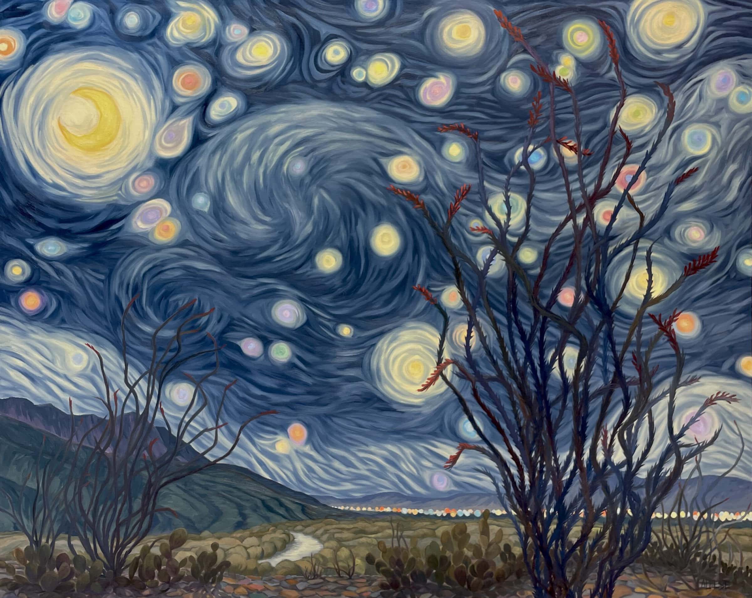 La Centinela Starry Night a Painting by Alice Leese, presented by Western Gallery