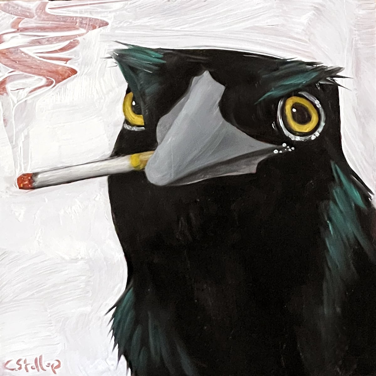 Little Barfly a Painting by Christy Stallop, presented by Western Gallery