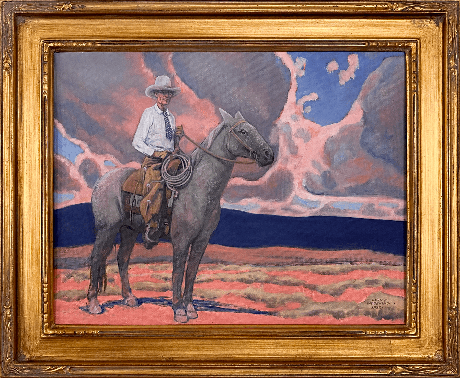 Windy Bill a Painting by Lucile Wedeking, presented by Western Gallery