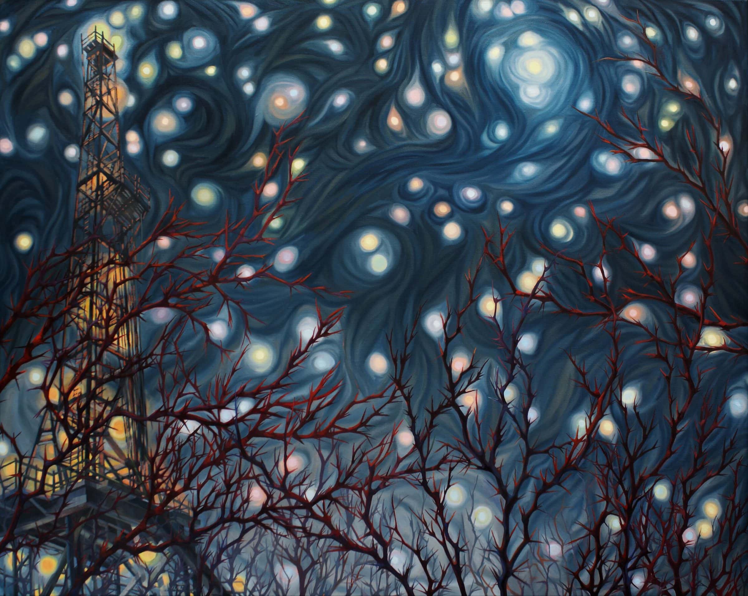 West Texas Starry Night, No. 2 a Painting by Alice Leese, presented by Western Gallery