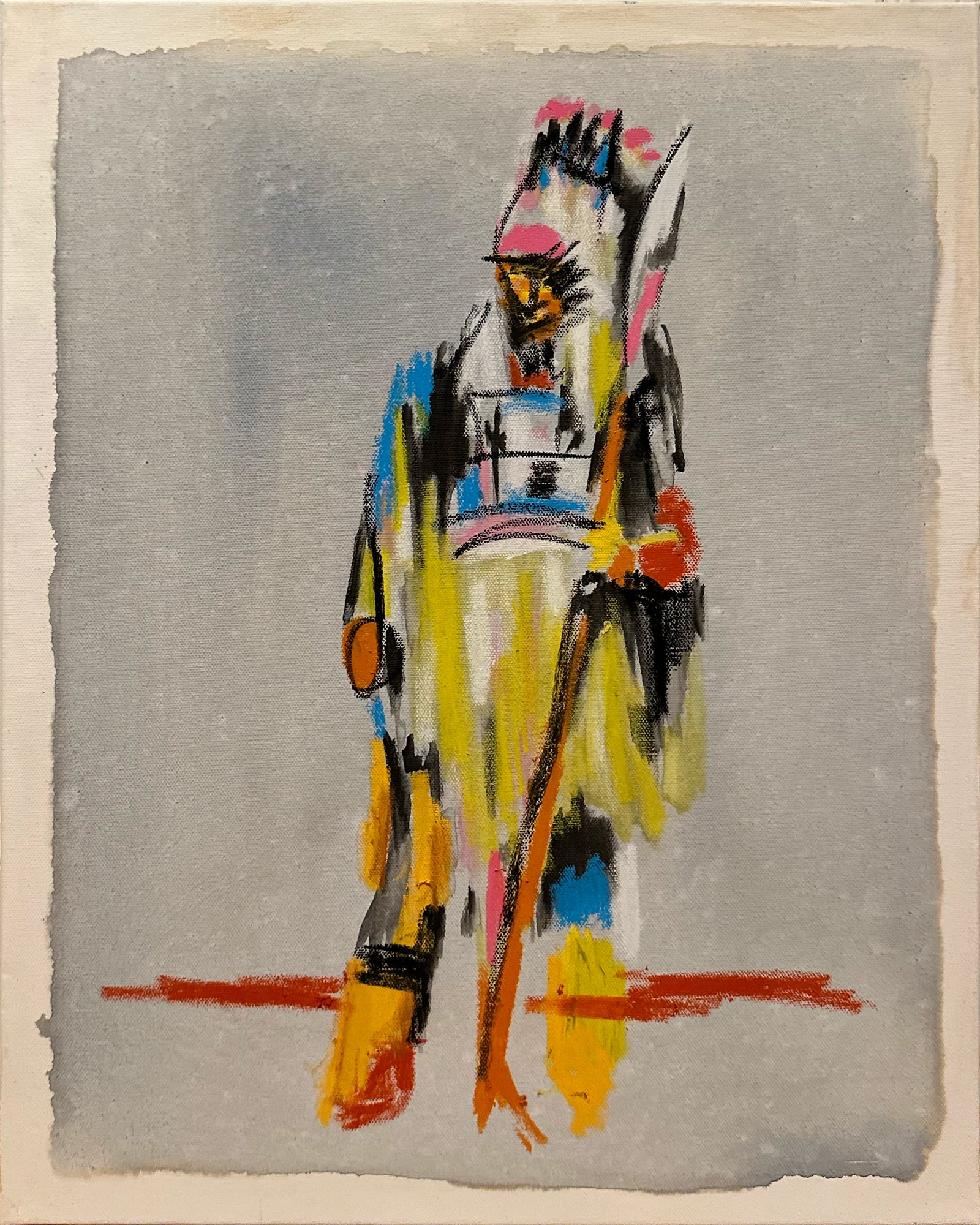 Standing Warrior a Painting by Brandon Owen, presented by Western Gallery