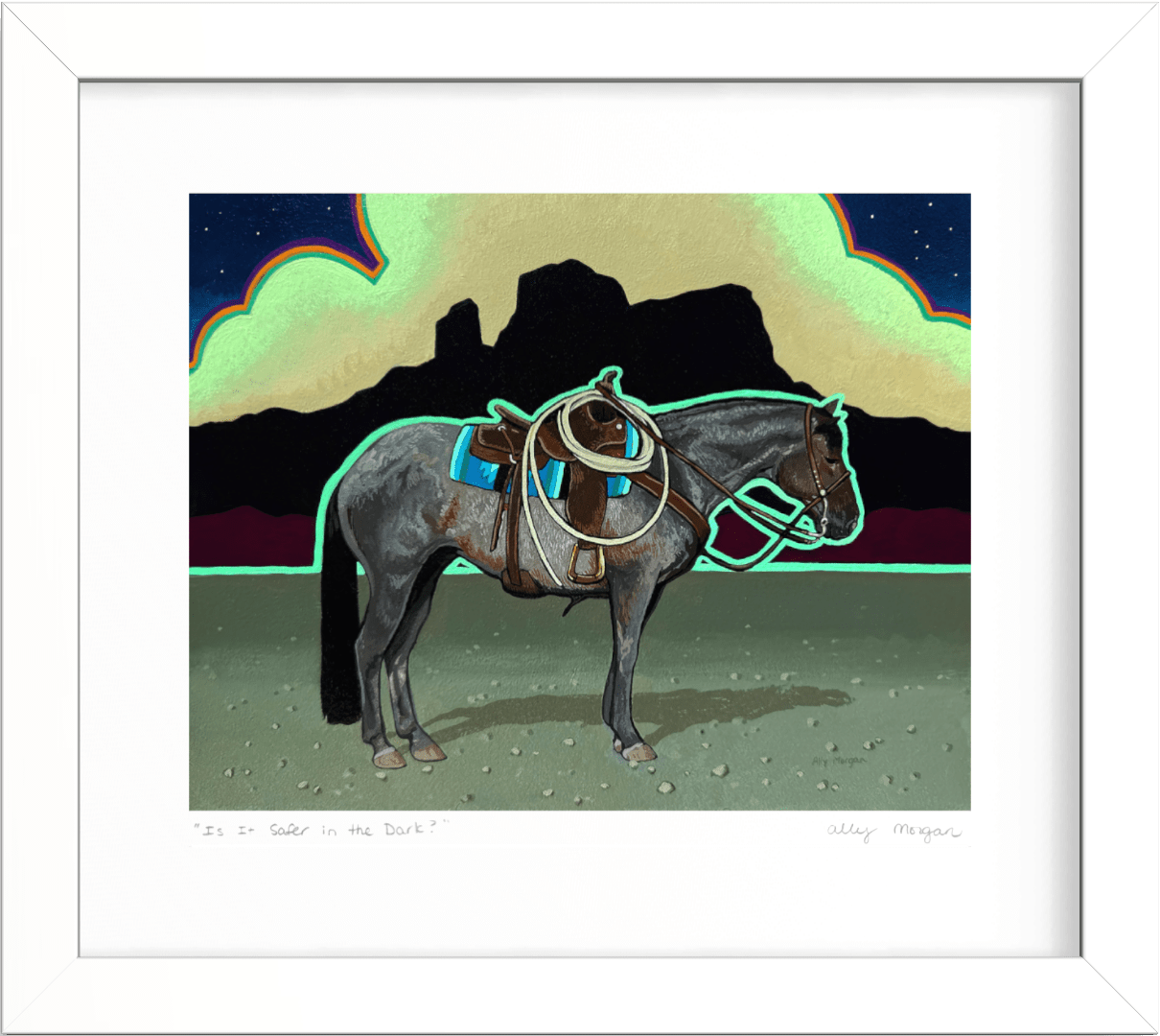 Is It Safer in the Dark, a Print by Ally Morgan, presented by Western Gallery