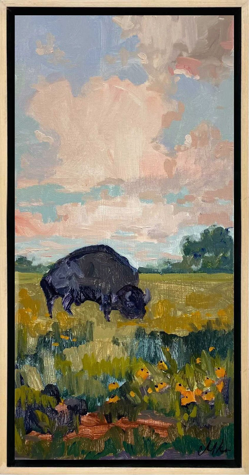Buffalo Sightings a Painting by Chanel Kreuzer, presented by Western Gallery