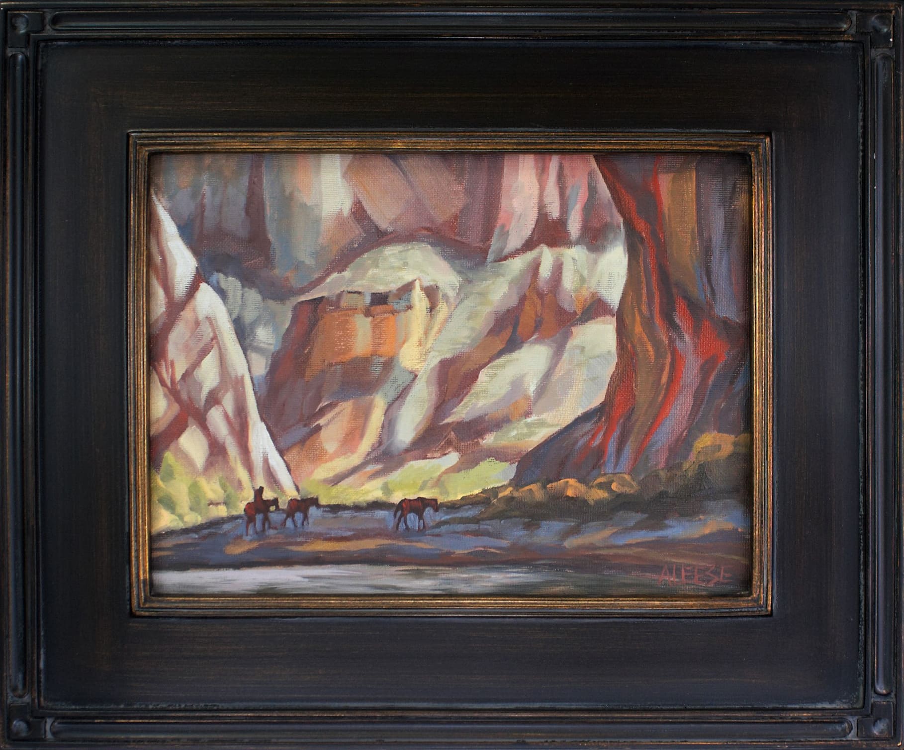 Crossing the Rio Grande a Painting by Alice Leese, presented by Western Gallery