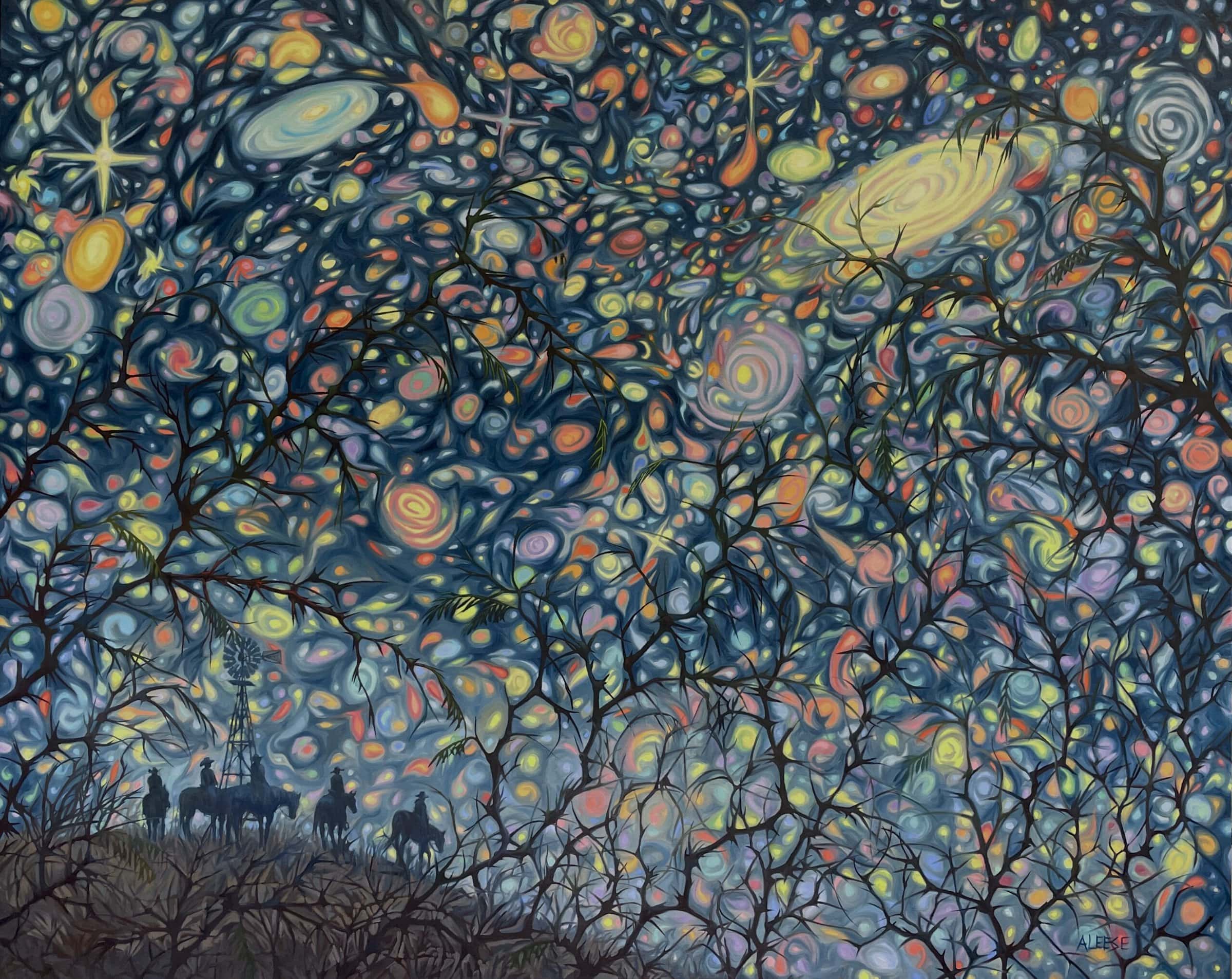 Space Cowboys a Painting by Alice Leese, presented by Western Gallery