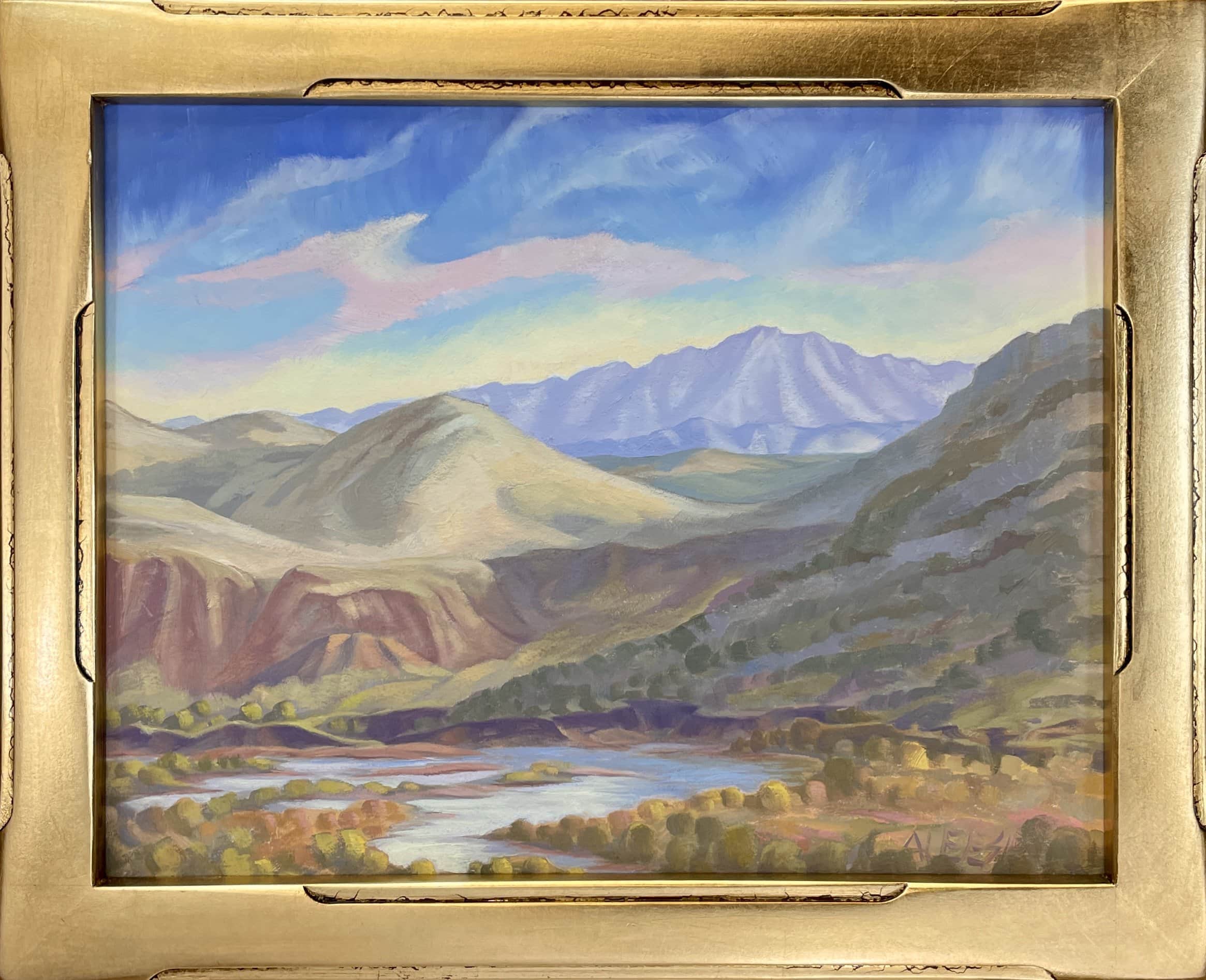 La Centinela, Rio Bravo Ranch Looking South a Painting by Alice Leese, presented by Western Gallery