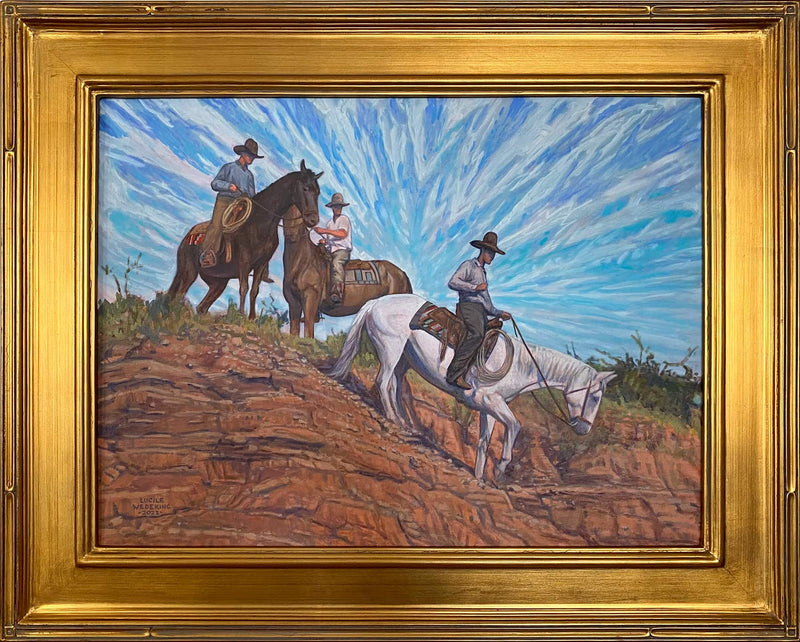Caprock Cowboys a Painting by Lucile Wedeking, presented by Western Gallery