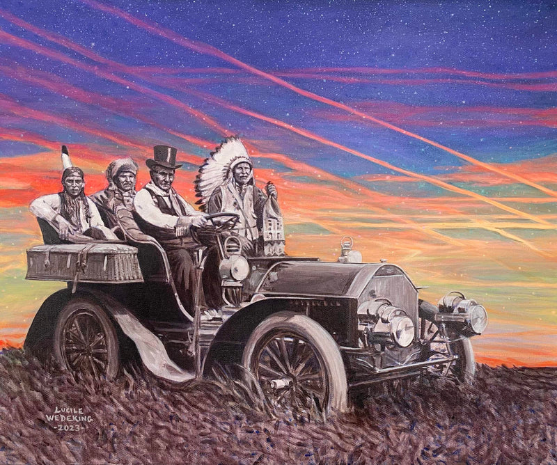 Land Back Cadillac a Painting by Lucile Wedeking, presented by Western Gallery