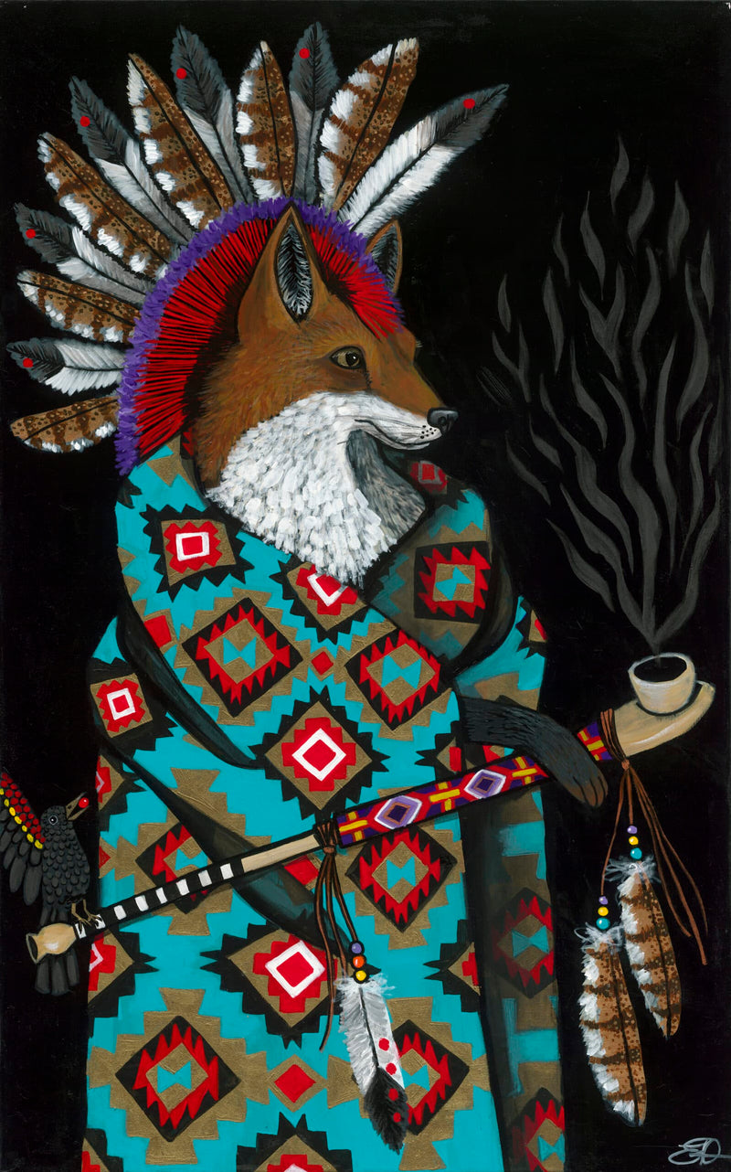Tribal Council Member: Tsu - La (Fox) a Painting by Elizabeth Dryden, presented by Western Gallery