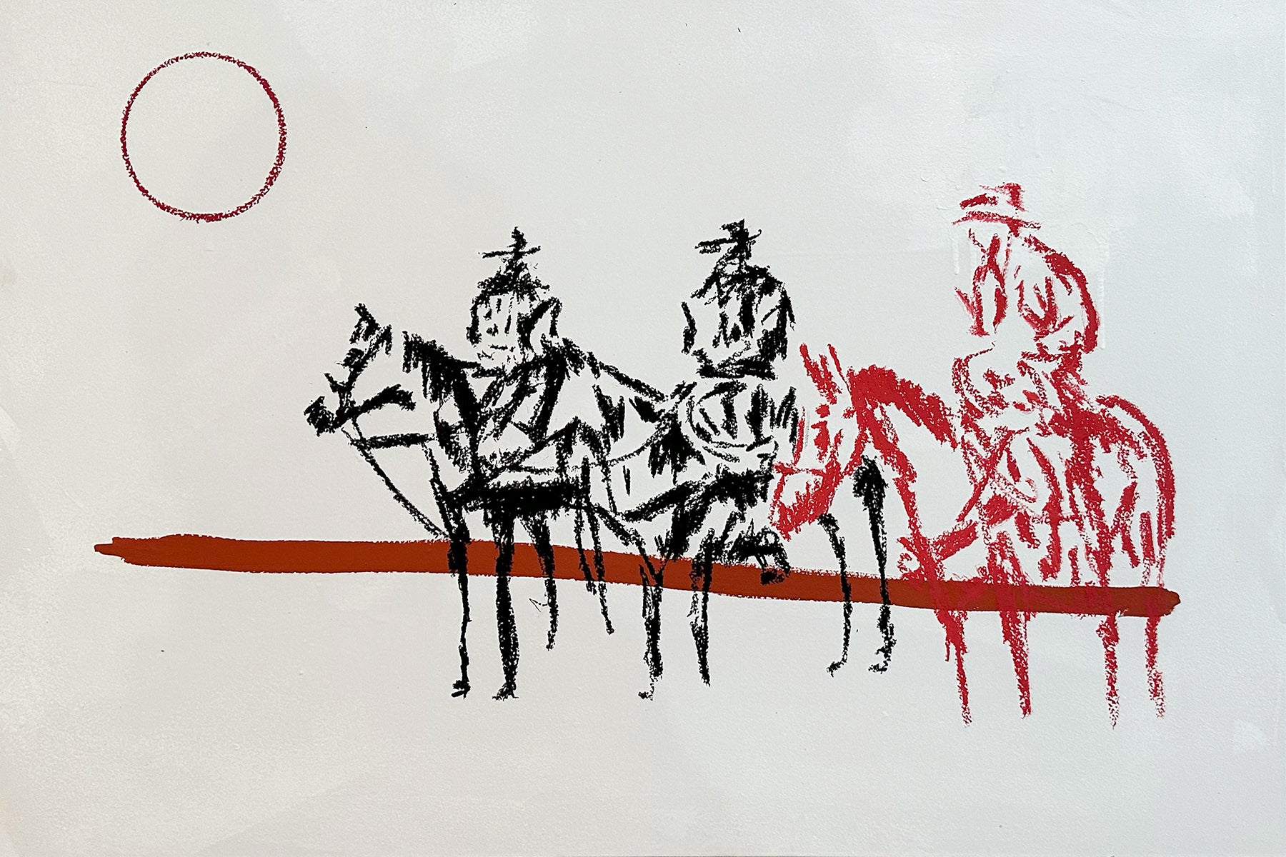 You Ride With Us a Painting by Brandon Owen, presented by Western Gallery