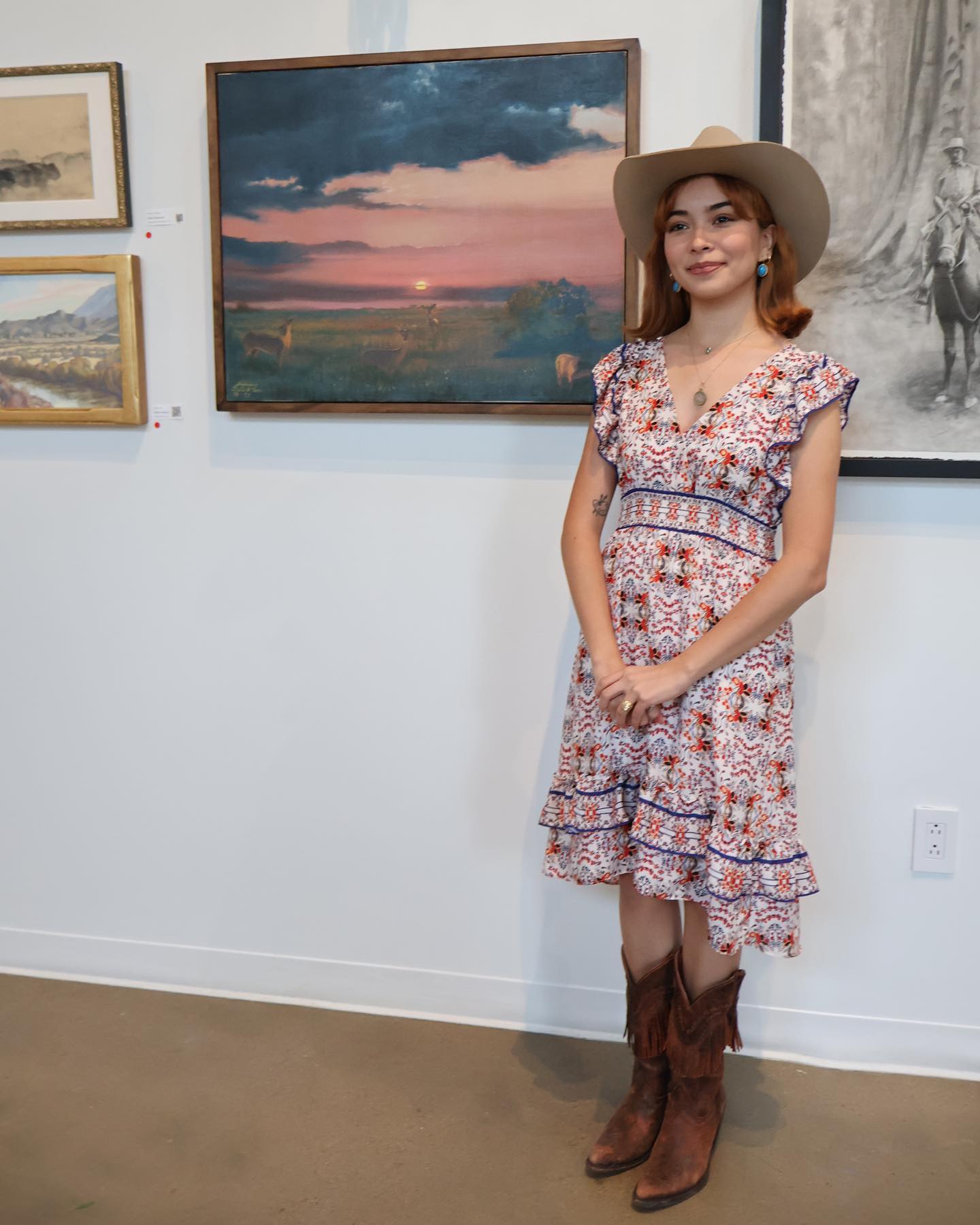 Sunset in the West a Painting by Leslie DeLeon, presented by Western Gallery