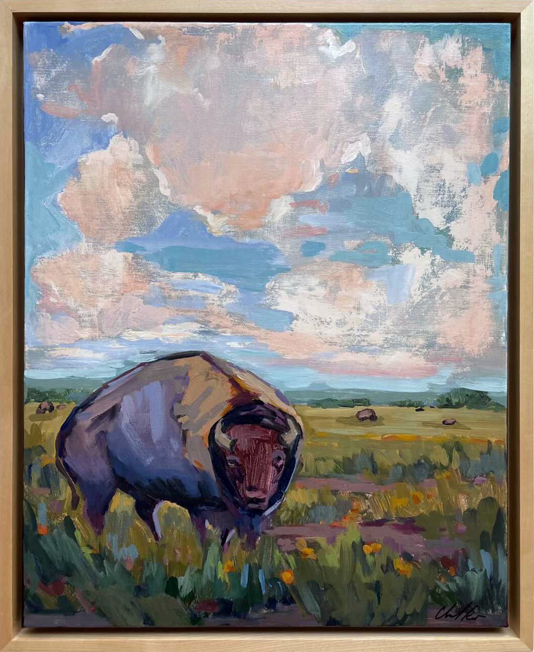 Roaming Buffalo a Painting by Chanel Kreuzer, presented by Western Gallery