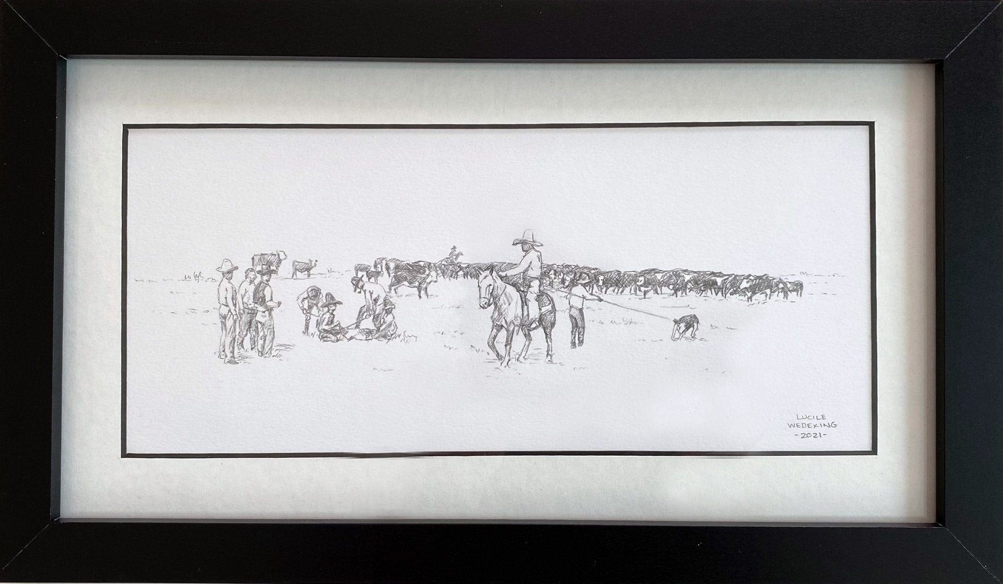 Branding in the Open a Drawing by Lucile Wedeking, presented by Western Gallery