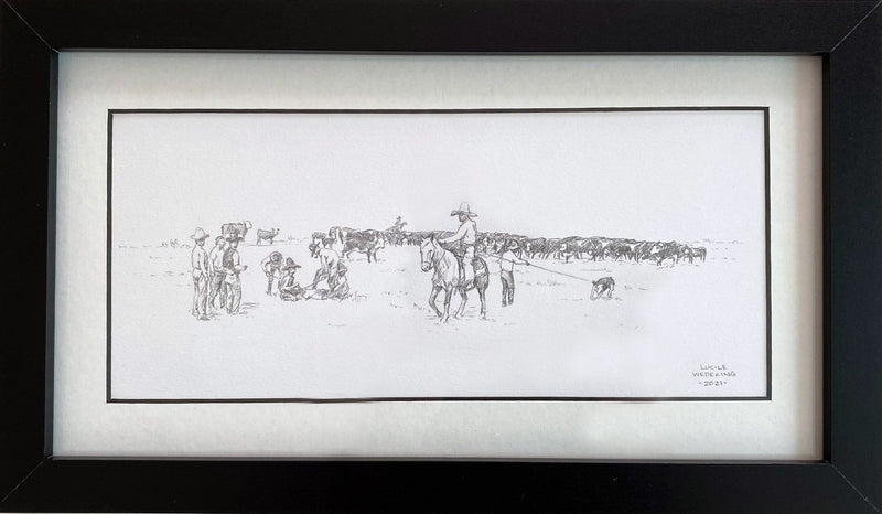 Branding in the Open a Drawing by Lucile Wedeking, presented by Western Gallery